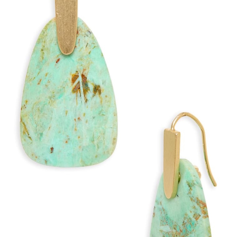 Kendra Scott Marty Drop Earrings in Gold Sea Green